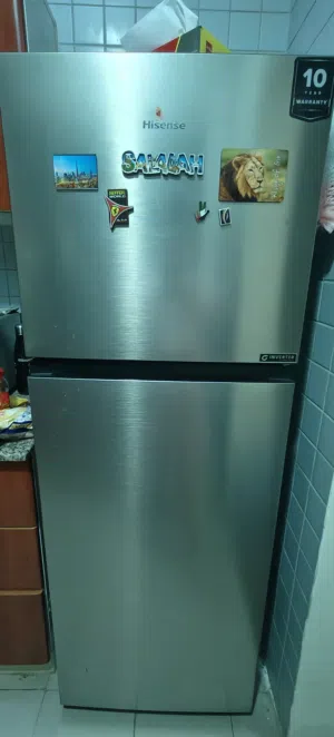 hisense double door fridge inverter technology with 10 years warranty