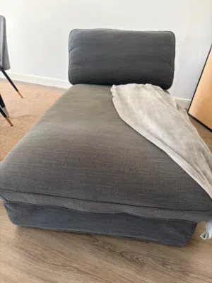 Ikea Grey Upholstered Chaise Lounge / Daybed - Good Condition