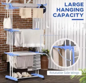 الحل الأمثل لكل بيت.. منشر الغسيل العمودي (3 طبقات)  تعبتِ من زحمة الغسيل والمناشر التقليدية