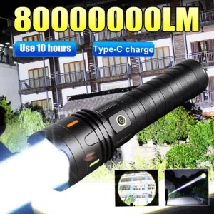 كشاف حديد احترافي 17X زوووم – الحجم الكبير والإضاءة الخارقة شاشة ديجيتال بتعرض نسبة الشحن لحظة بلحظة