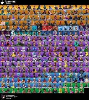 حساب فورت نايت فيه 290 سكن وسيزون الثالث و اكس كريتوس