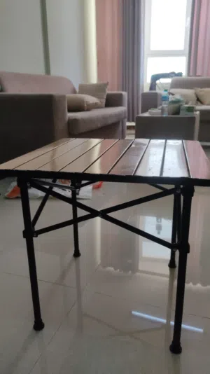 Portable Folding Wooden Top Table with Metal Frame – Strong & Stylish