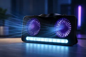 مروحة مكتبية مزدوجة USB مع إضاءة LED – Dual Head Fan S32