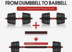 2 in 1 - 40kg dumbbells - can also become barbell.