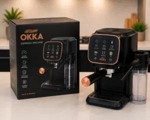 ماكينة قهوة Arzum Okka Espresso Solo + كامل ملحقاتها