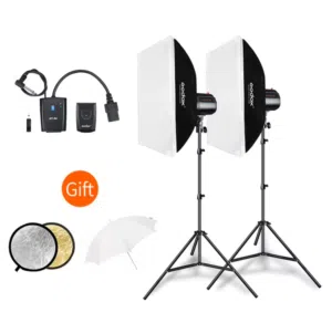 استوديو متكامل للبيع مع كاميرا كانون 200D مع عدسة 50 ملم