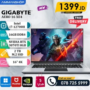GIGABYTE AERO 16  i7 XE4 4K GeForce RTX 3070 Ti 8GB GDDR6 Gaming Laptop