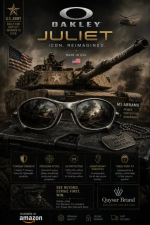نظارة شمسية رجالية ماركة Oakley JULIET made in USA ARMY اوكلي جوليت الأمريكية بلاتنيوم ضد الكسر