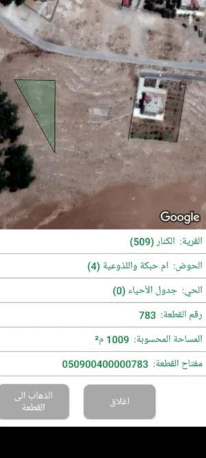 قطعة أرض للبيع مساحة دونم  داخل التنظيم في الكرك منشية ابو حمور مجاورة لغابة اليوبيل الفضي