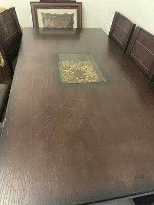 طاوله سفره 8كراسي خشب زان بحاله جيده جيدا