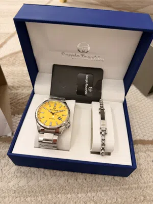 ساعة سيرجيو تتشيني + اسوارة جديدة وأصلية