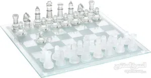 بورد لوح لعبة شطرنج كرستال  زجاج    الشطرنج الزجاجي المميز