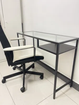 Ikea Glass Top Desk with Chair