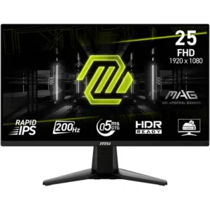 شاشه جيمنج 25 انش تردد 200 هرتز MSI 25 INCH 1080P FULL HD 200HZ 0.5MS RAPID IPS PANEL GAMING MONITOR