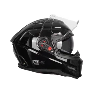 SMK glossy black helmet available DOT and ECE approved