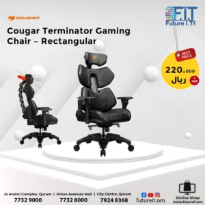 COUGAR TERMINATOR GAMING CHAIR, 4D ARMRESTS, EXTRA-LARGE ALUMINUM WHEELBASE, PREMIUM HYPER-DURA LEAT