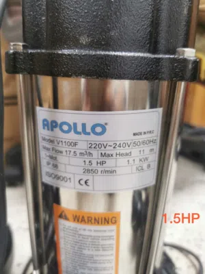 غطاس 1.5 حصان مخصص لسحب مياه المجاري البواليع ستان ستيل ونحاس من شركة APOLLO
