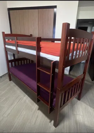 Kera Solid Wood Bunk Bed 90x120cm - Twin over Twin, Brown