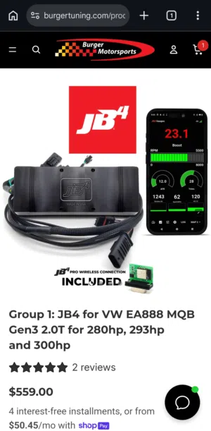 jb4 mk7/mk7.5 ea888.3 brand new, price of new is 330 with bms cable selling it half of the price