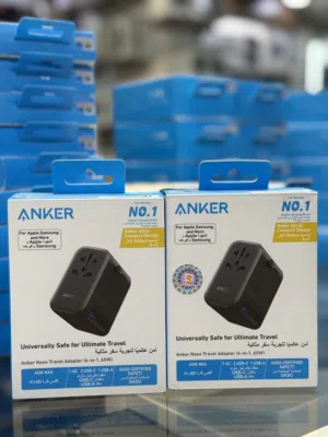 شاحن للسفر 65 واط من انكر ضمان 18 شهر ANKER ANKER NANO TRAVEL ADAPTER 4in1 65W