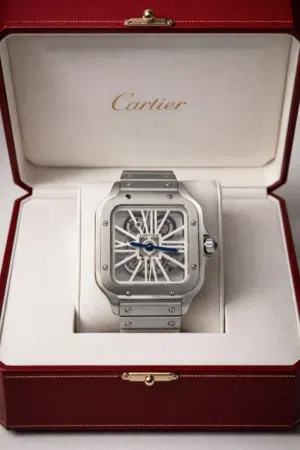 Cartier Santos Skeleton Men’s Watch – Luxury Stainless Steel