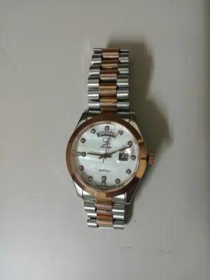 Louis Cardin Sapphire Day-Date Watch - Two Tone Rose Gold