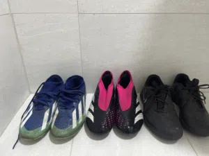 adidas crazy fast fg blue, adidas accuracy predator pink fg and nike tiempo turf/indoor