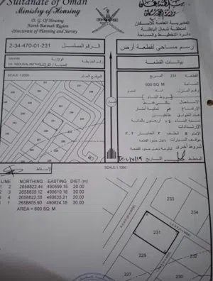 ارض سكنيه كونر بسعر اقل من السوق بيعه مستعجله في موقع ممتاز للبناء او الاستثمار في ديل ال عبدالسلام