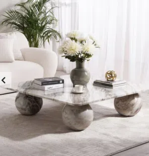 Menor Coffee Table Marble - Brown  من بان هوم White
