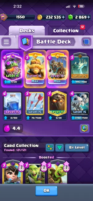Account clash royal level 1550