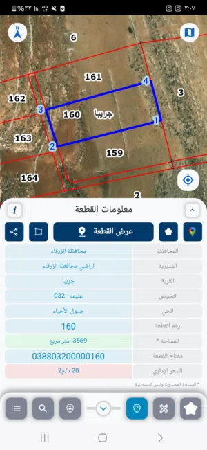 السعررر حرققق ارض جريبه منطقه غنيمه بجانب شفا بدران  ست نمر كل نمره ثلاث دونمات ونص