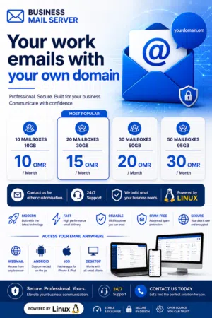 Business cross-platform Mail Server starting from 10 OMR