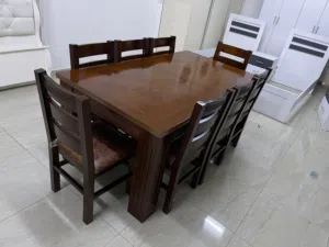 طاولة سفرة 8 كراسي زان اصلي ثقيلة