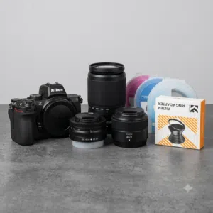 كاميرا نيكون ميرورليس Nikon Z 50ii مع عدسات 16-50mm و 40mm و 50-250mm + فلاتر