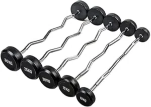 بار وزن مستقيم اعوج من 10 كغ الى 50 كغ ستانلس ستيل متوفر عدة انواع الطول 105سم قطر 18 سم