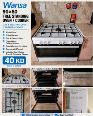 Wansa 90×60 Free Standing Oven / Cooker