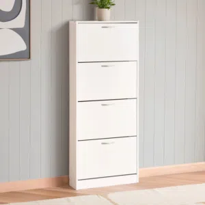 Shoe Cabinet (12 Pairs, 4 Drawers) – White 1 Year Old Discovery Gardens