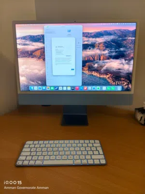 Apple Imac 2023 M3 Chip 4.5k display بحالة الوكاله تحت الكفاله