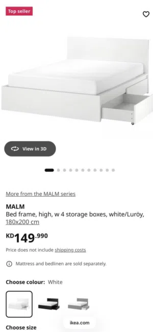 IKEA bed with 4 drawers