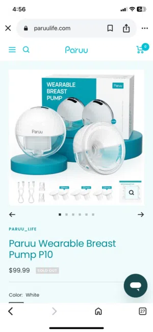 جهاز شفط حليب Paruu p10 جديد من امريكا