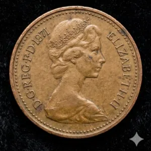 للبيع: عملة بريطانية قديمة مميزة لعام 1971 (1 New Penny)