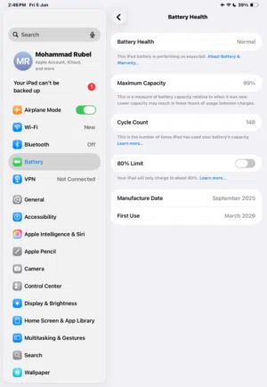 Emergency Sale: iPad Pro M5 (330  OMR Only) – Excellent Condition & Under Warranty!