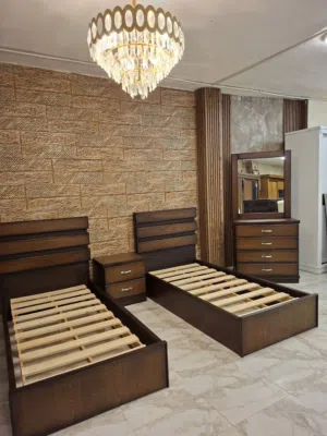 غرفة نوم شباب فل كوالتي ثقيلة جدا عمق 60 خشب بلوط طبيعي مع زان ولاتية 18 اندونيسي