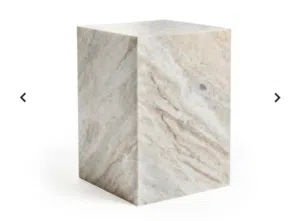 Pan Home - 2 pieces Marble Cube Side Table / Pedestal - Natural Stone Finish