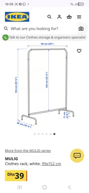 ikea mugli white cloth rod