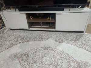 Modern TV Unit / TV Cabinet – White & Walnut Finish