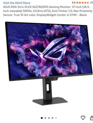 ASUS ROG Strix OLED XG27AQDPG Gaming Monitor: 27-inch (26.5-inch viewable) 500Hz