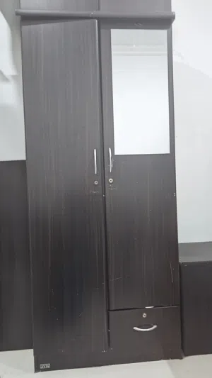 wardrobe, bed with matters and shelves for sale. urgent sale for cheap