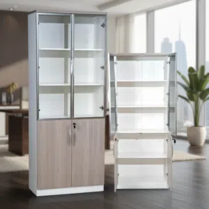 خزانة ملفات مكتبية بتصميم خشب البلوط والزجاج - 12FC03-2X (OAK)