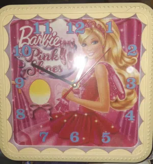 ساعة حائط لغرفة أطفال بنات باربي Horloge murale pour chambre de fille barbie